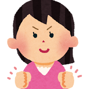 ガッツポーズをしている女の子のイラスト