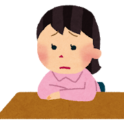 悩んでいる女の子のイラスト