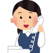 電話を受けている女性会社員のイラスト