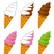 いろいろな種類のソフトクリームのイラスト