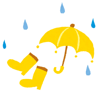 梅雨のイラスト「傘と長ぐつ」