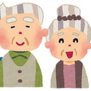 おじいちゃん・おばあちゃん・孫のイラスト「敬老の日」