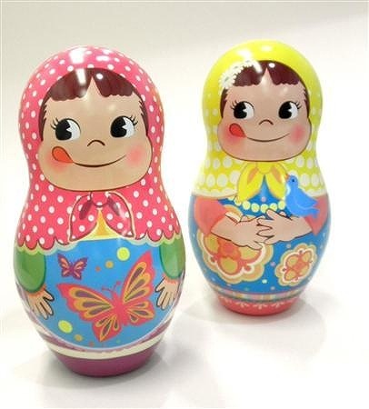 ペコちゃんマトリョーシカ人形缶