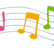 音楽のイラスト「五線譜と音符」