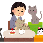 猫カフェのイラスト