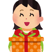 プレゼントを送る女性のイラスト