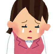 泣いている女性会社員のイラスト