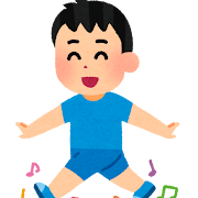 音の出る靴を履いた子供のイラスト