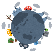汚い地球のイラスト（環境問題）