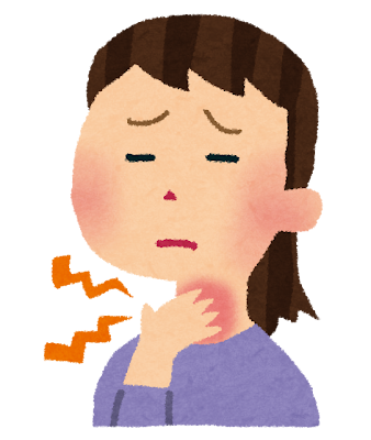 喉が痛い人のイラスト
