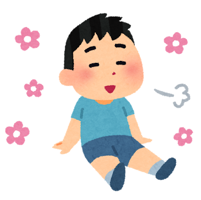 リラックスしている男の子のイラスト