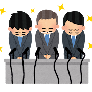 謝罪会見のイラスト