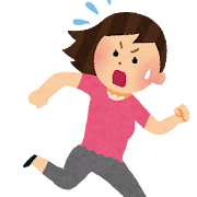 逃げている女性のイラスト