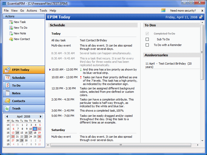 EssentialPIM Pro - Free download and.