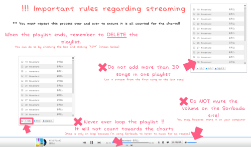 [Click for larger image]
Please pay attention to these minor details that will affect how much you are able to help U-KISS while streaming.
It is EXTREMELY important that you follow these rules.