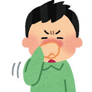 鼻をこすっている人のイラスト