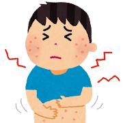 アトピー・湿疹の男の子のイラスト