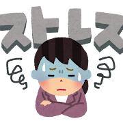ストレスを抱えている人のイラスト（女性）
