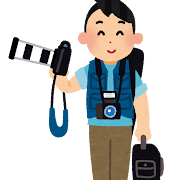 カメラマンのイラスト（男性）