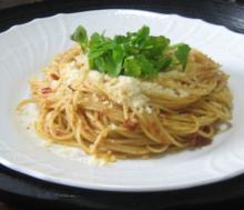 ドライトマトでパスタ