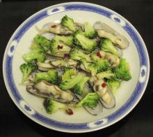 まて貝とブロッコリーの中華風炒め