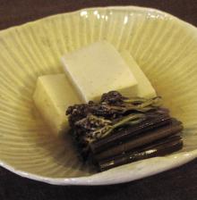 蕨と高野豆腐の炊き合わせ