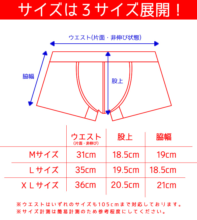 ANQメンズ下着サイズ