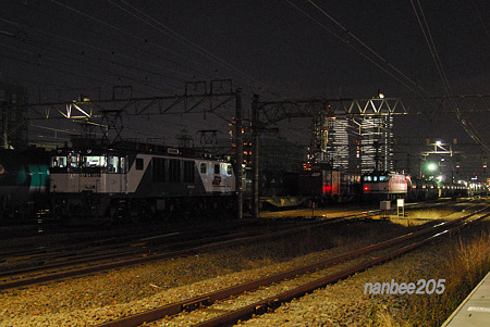 6054ﾚ　EF641007+ｺｷ＠日没後の新鶴見　01/13-006