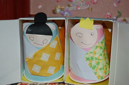 保育園で作ったひな祭り人形