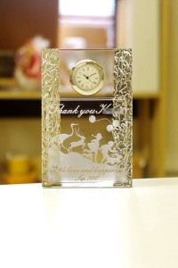 名入れクリスタル時計