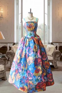 総花柄プリントステージドレス | ドレス専門店/ベルハウスのステージドレス、カラードレス