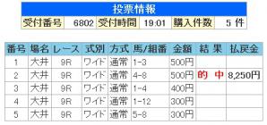 大井９Ｒ≪推奨ワイド≫