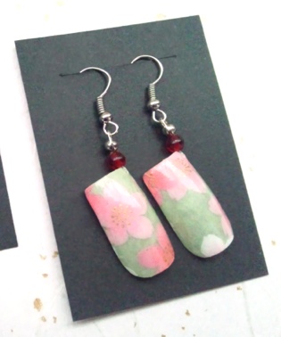 ネイルピアス 和風ピアス 和風アクセサリー 友禅和紙アートネイルピアス 和紙ピアス 桜 和風小物 おもしろアクセサリーネイルチップピアス