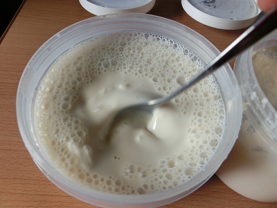 玄米豆乳ヨーグルト_掻き混ぜ