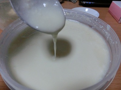 調整豆乳のヨーグルトは固まらず