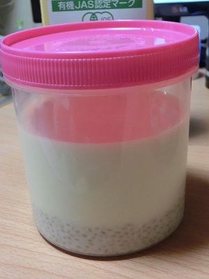 豆乳に玄米投入完了