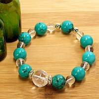 ターコイズ×クリスタルクォーツ　【 １２月ブレスレット（The December） 】