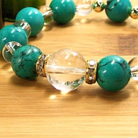 ターコイズ×クリスタルクォーツ　【 １２月ブレスレット（The December） 】