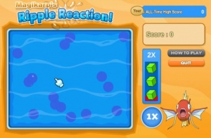水に石を投げてポケモンを見つけるゲーム