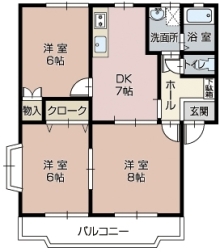 フルールⅡ部屋見取り図