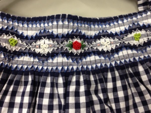 ギンガムチェックのスモッキングバッグ 吉祥寺のスモッキング刺繍教室 Cerisier ｽﾘｽﾞｨｴ