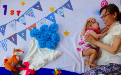 １歳おひるねアートママと