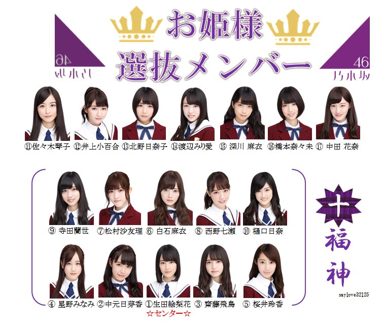 乃木坂46まとめ速報 乃木坂46 お姫様選抜 決定 センターは生田絵梨花 コピーライティングマーケティング