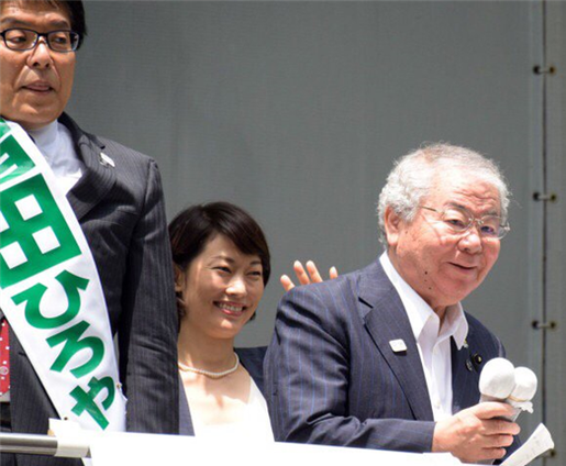 【参考写真】増田寛也の応援演説に駆け付けた都議会のドン内田茂