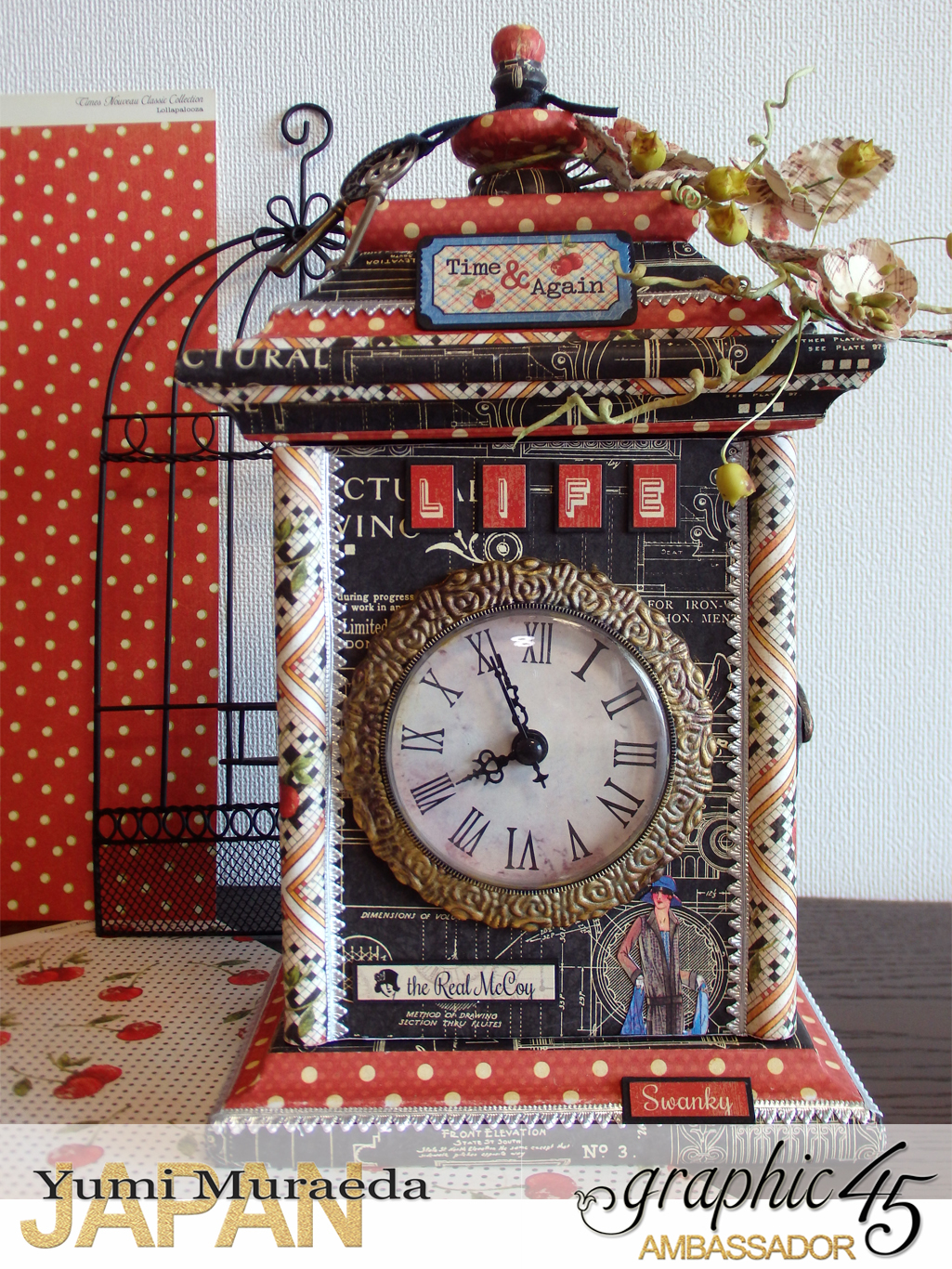 2Up Cycle Graphic45 DIY Craftpaper with Times Nouveau Secret Clock by Yumi Muraeada Product by Graphic 45 Photo