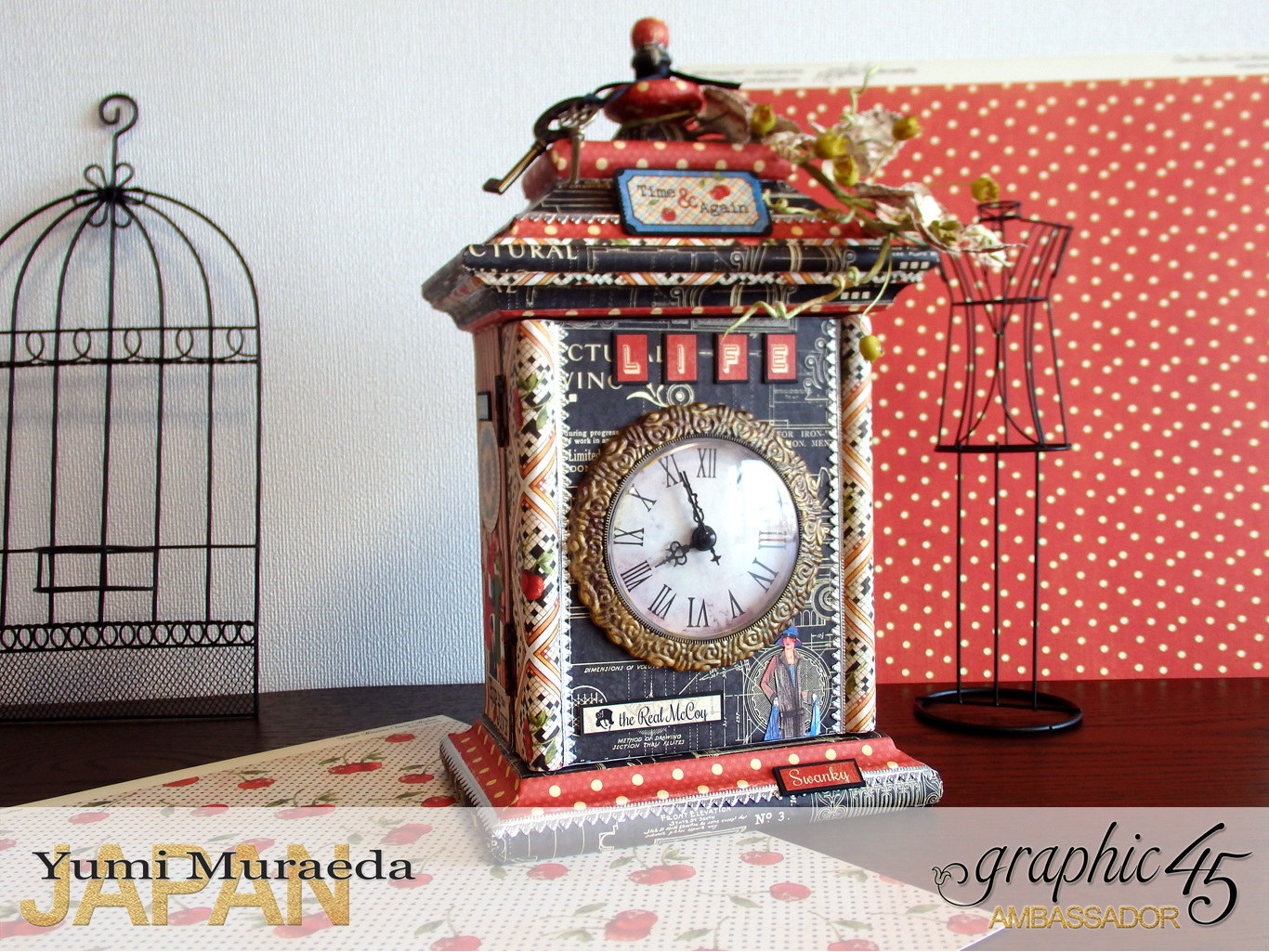 3Up Cycle Graphic45 DIY Craftpaper with Times Nouveau Secret Clock by Yumi Muraeada Product by Graphic 45 Photo