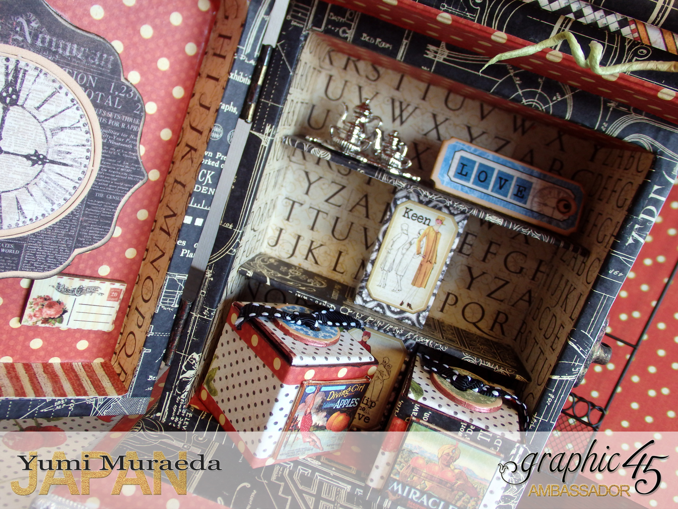 10Up Cycle Graphic45 DIY Craftpaper with Times Nouveau Secret Clock by Yumi Muraeada Product by Graphic 45 Photo