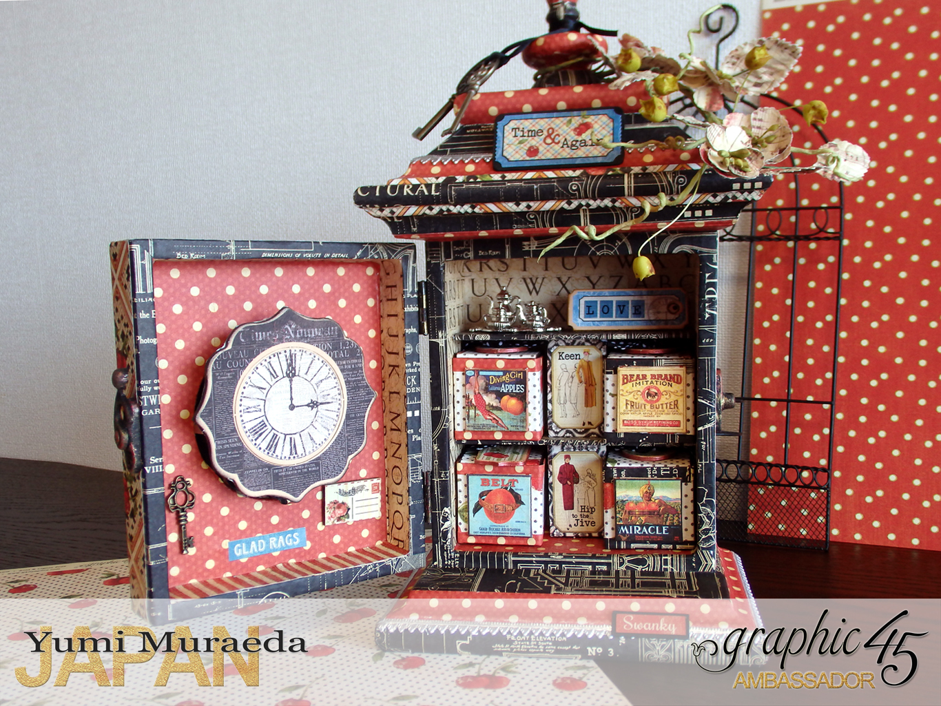 7Up Cycle Graphic45 DIY Craftpaper with Times Nouveau Secret Clock by Yumi Muraeada Product by Graphic 45 Photojpg
