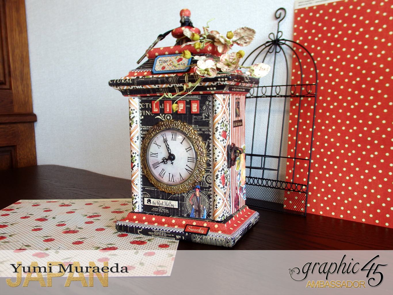 4Up Cycle Graphic45 DIY Craftpaper with Times Nouveau Secret Clock by Yumi Muraeada Product by Graphic 45 Photojpg
