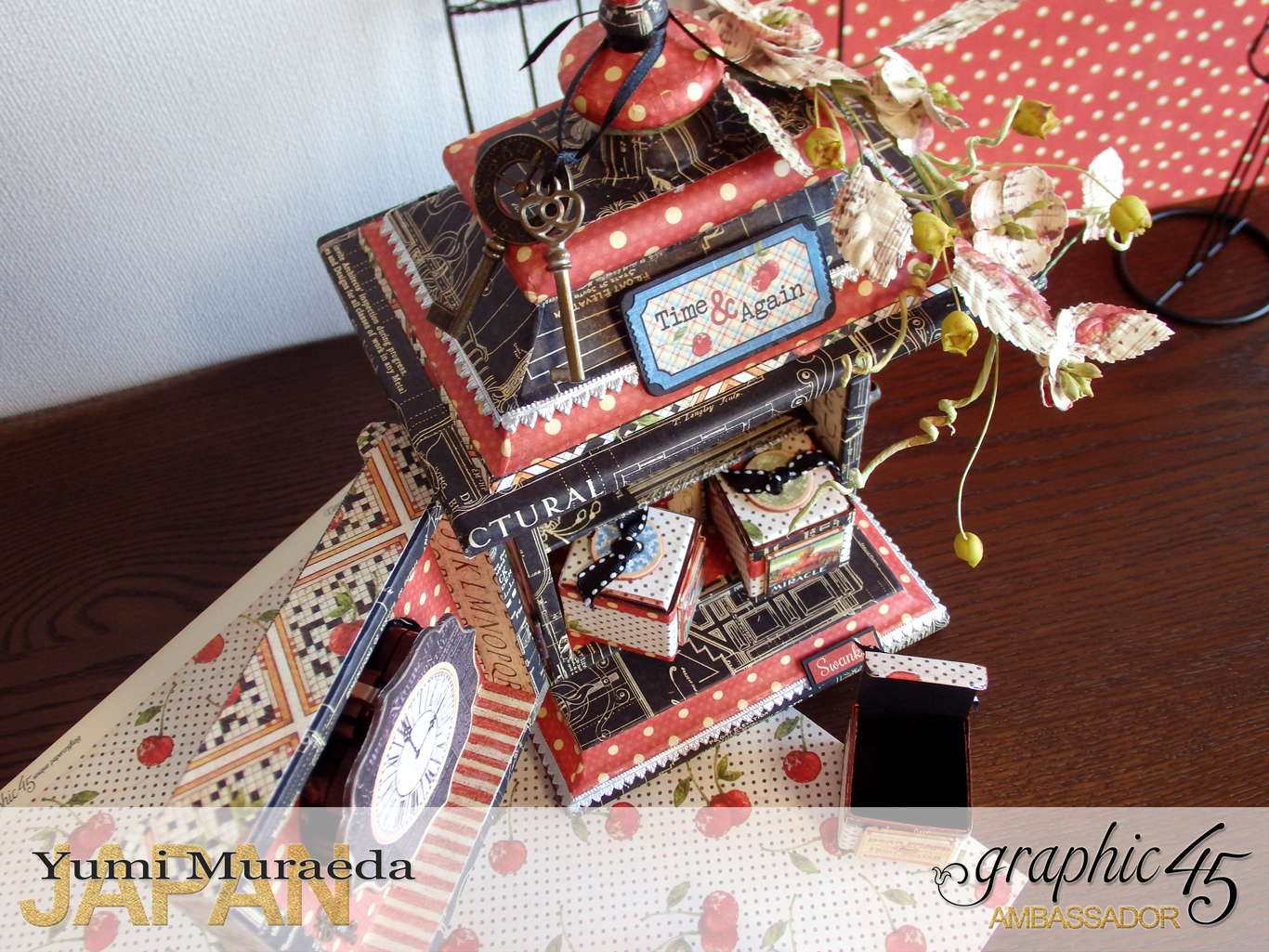 11Up Cycle Graphic45 DIY Craftpaper with Times Nouveau Secret Clock by Yumi Muraeada Product by Graphic 45 Photo